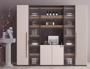 酒柜厨房餐边柜展示柜开放格家装