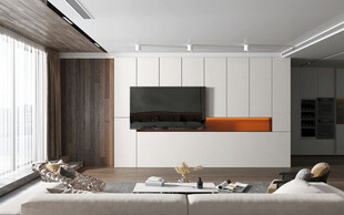 电视机满墙柜客厅装饰现代简约风