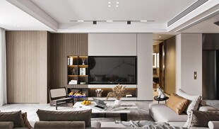 电视机满墙柜客厅装饰现代简约风