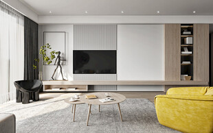 电视机满墙柜客厅装饰现代简约风