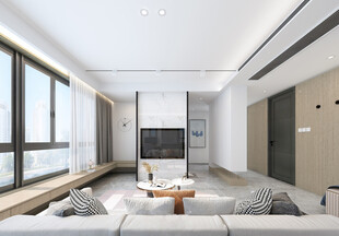 电视机满墙柜客厅装饰现代简约风