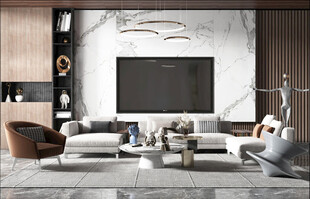 电视机满墙柜客厅装饰现代简约风