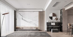 电视机满墙柜客厅装饰现代简约风