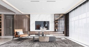 电视机满墙柜客厅装饰现代简约风