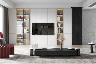 电视机满墙柜客厅装饰现代简约风