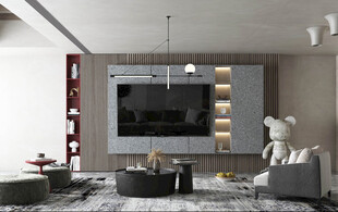 电视机满墙柜客厅装饰现代简约风