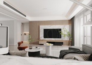 电视机满墙柜客厅装饰现代简约风