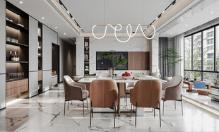 电视机满墙柜客厅装饰现代简约风