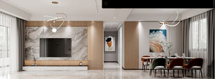 电视机满墙柜客厅装饰现代简约风