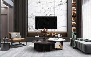 电视机满墙柜客厅装饰现代简约风