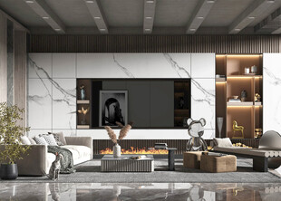 电视机满墙柜客厅装饰现代简约风