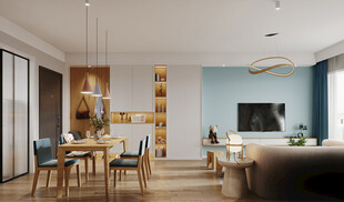 电视机满墙柜客厅装饰现代简约风