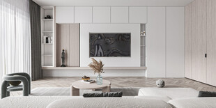 电视机满墙柜客厅装饰现代简约风