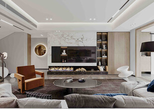 电视机满墙柜客厅装饰现代简约风