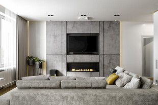电视机满墙柜客厅装饰现代简约风