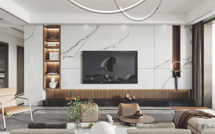 电视机满墙柜客厅装饰现代简约风