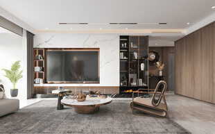 电视机满墙柜客厅装饰现代简约风
