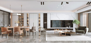 电视机满墙柜客厅装饰现代简约风