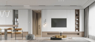 电视机满墙柜客厅装饰现代简约风