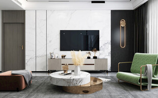 电视机满墙柜客厅装饰现代简约风