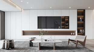 电视机满墙柜客厅装饰现代简约风