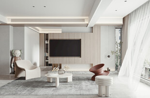 电视机满墙柜客厅装饰现代简约风