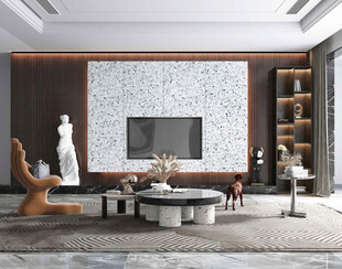 电视机满墙柜客厅装饰现代简约风