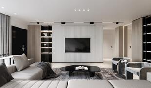电视机满墙柜客厅装饰现代简约风