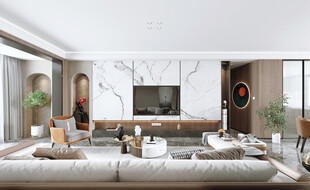 电视机满墙柜客厅装饰现代简约风