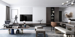 电视机满墙柜客厅装饰现代简约风