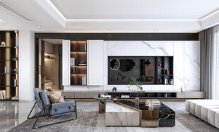 电视机满墙柜客厅装饰现代简约风