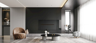 电视机满墙柜客厅装饰现代简约风