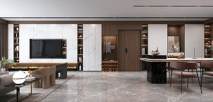 电视机满墙柜客厅装饰现代简约风