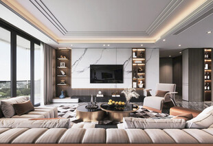 电视机满墙柜客厅装饰现代简约风