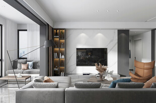 电视机满墙柜客厅装饰现代简约风