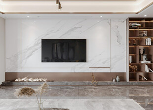 电视机满墙柜客厅装饰现代简约风