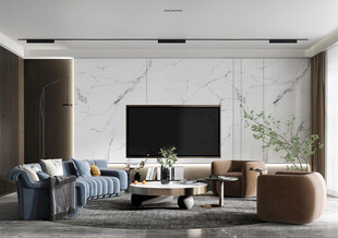 电视机满墙柜客厅装饰现代简约风