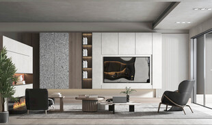 电视机满墙柜客厅装饰现代简约风