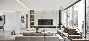 电视机满墙柜客厅装饰现代简约风