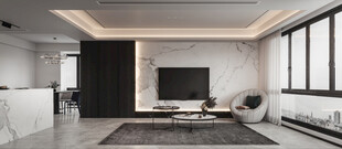 电视机满墙柜客厅装饰现代简约风