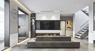 电视机满墙柜客厅装饰现代简约风