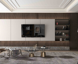 电视机满墙柜客厅装饰现代简约风