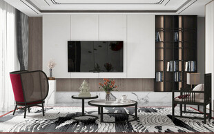 电视机满墙柜客厅装饰现代简约风