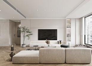 电视机满墙柜客厅装饰现代简约风