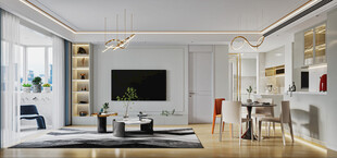 电视机满墙柜客厅装饰现代简约风