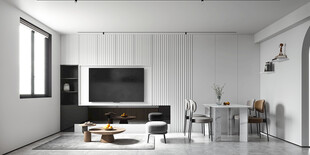 电视机满墙柜客厅装饰现代简约风