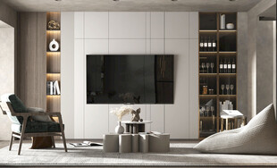 电视机满墙柜客厅装饰现代简约风