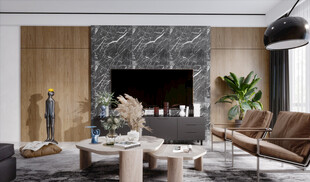 电视机满墙柜客厅装饰现代简约风