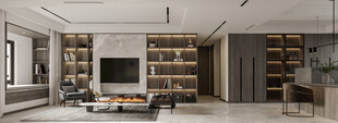 电视机满墙柜客厅装饰现代简约风