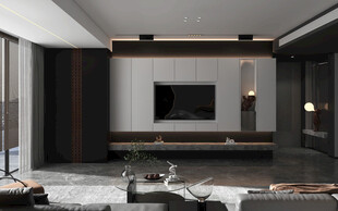 电视机满墙柜客厅装饰现代简约风
